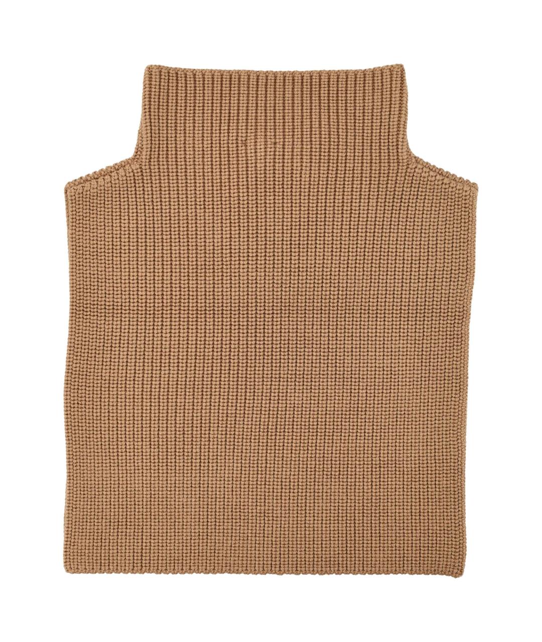 MAX MARA Коричневый шерстяной шарф, фото 2