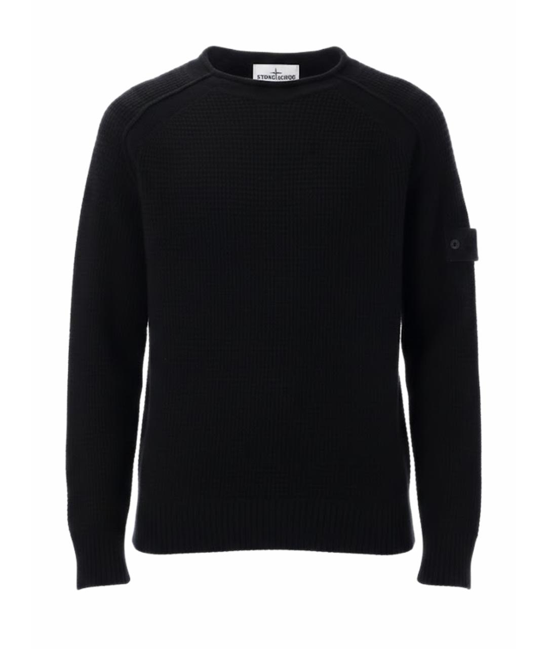 STONE ISLAND Черный шерстяной джемпер / свитер, фото 1