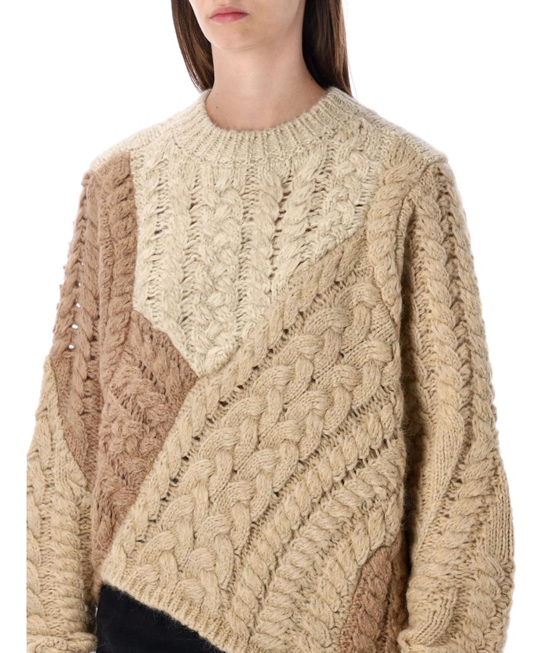ISABEL MARANT ETOILE Бежевый шерстяной джемпер / свитер, фото 4