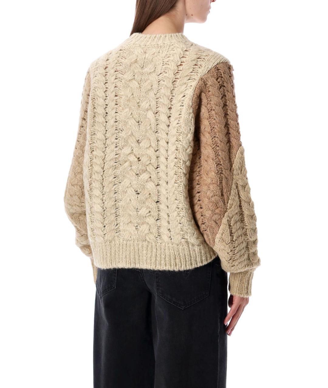 ISABEL MARANT ETOILE Бежевый шерстяной джемпер / свитер, фото 3
