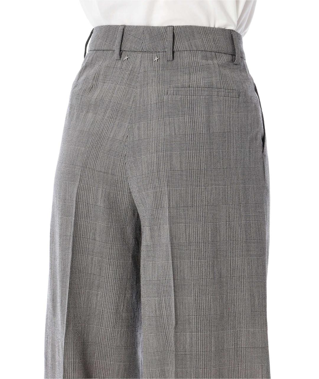 GOLDEN GOOSE DELUXE BRAND Серые шерстяные брюки широкие, фото 4