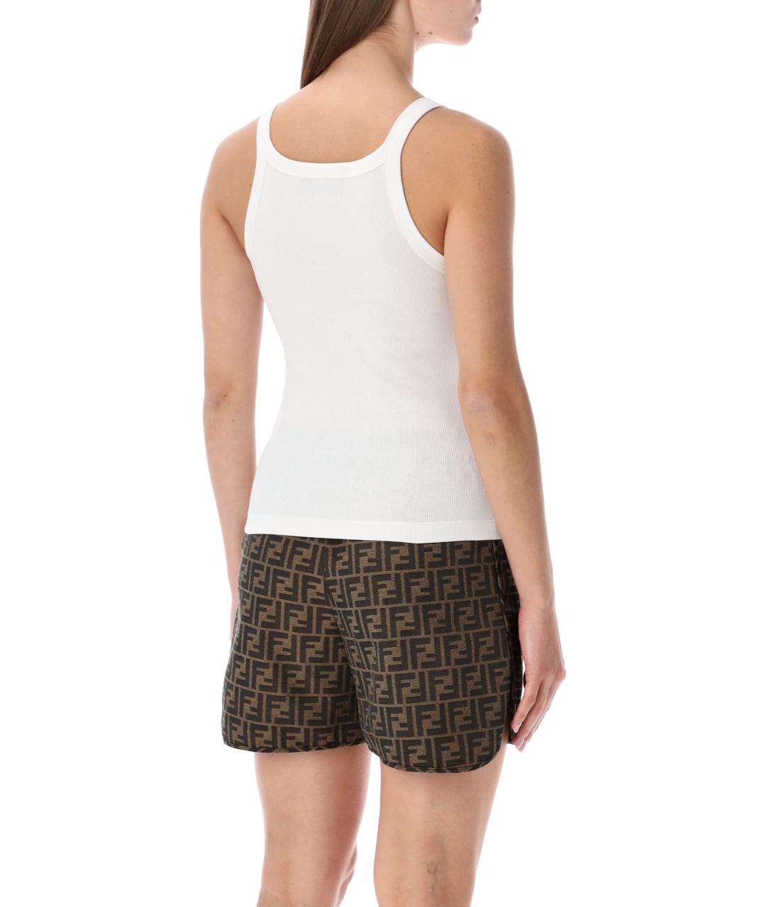 FENDI Белая хлопковая майка, фото 2