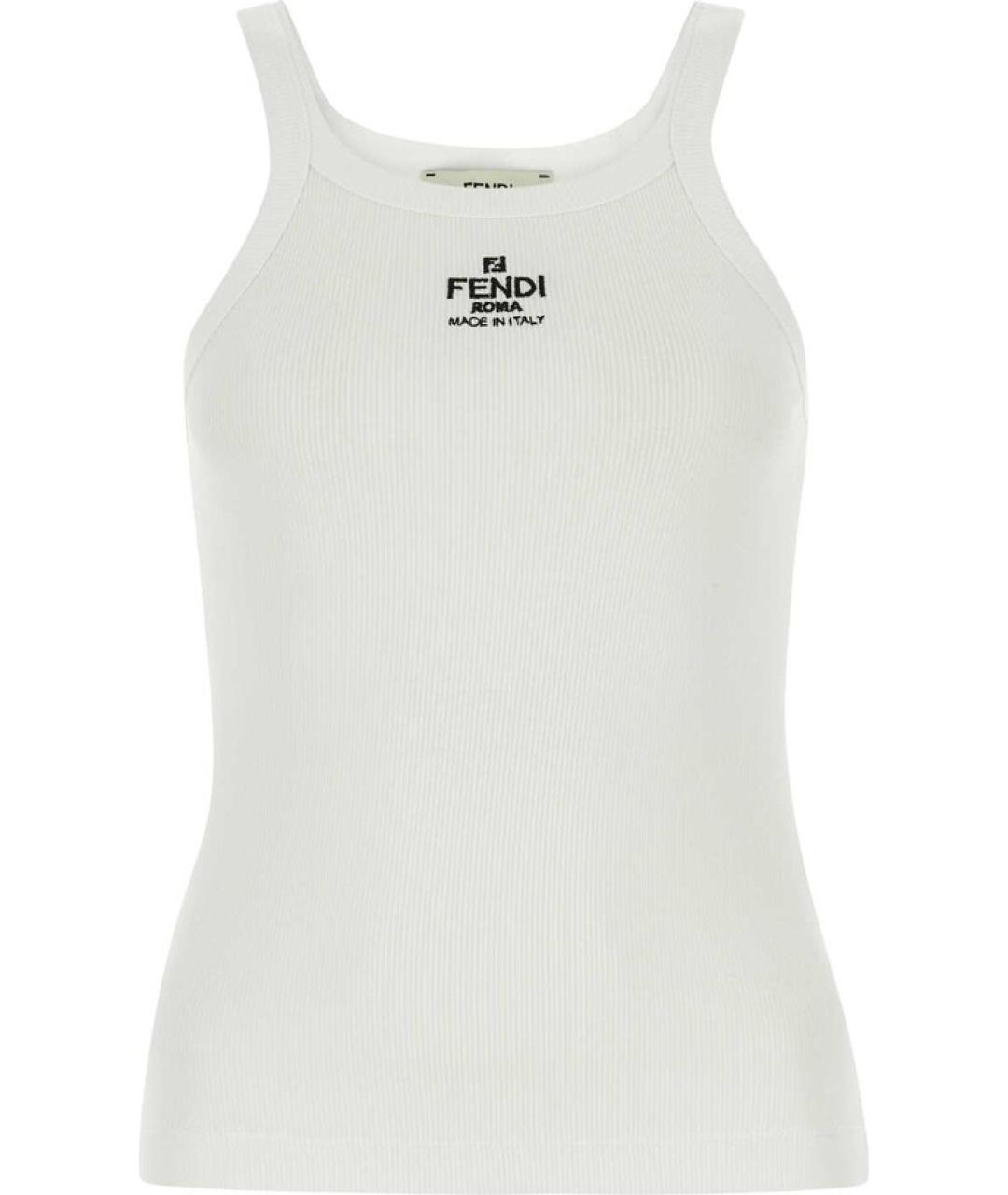 FENDI Белая хлопковая майка, фото 1