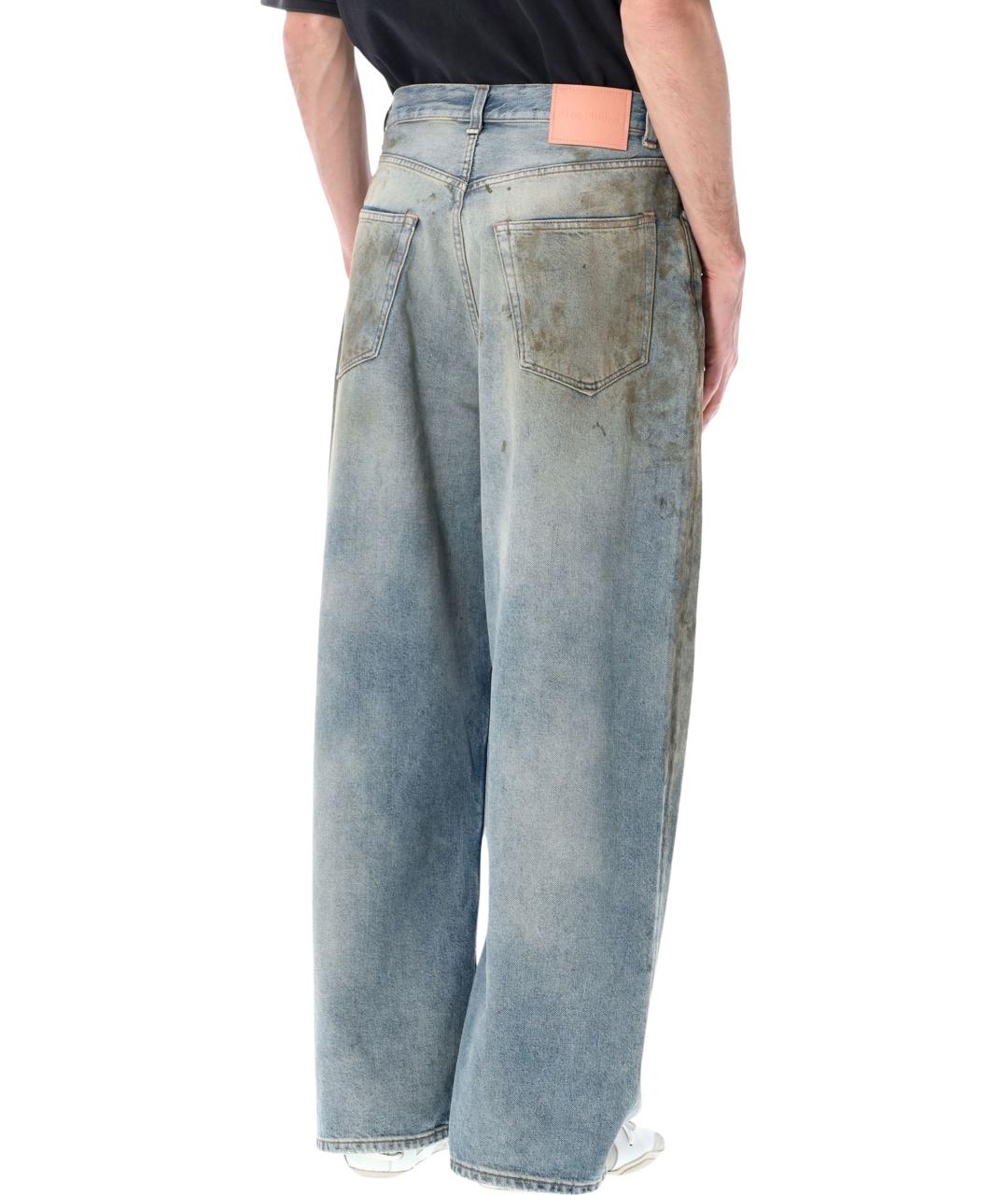 ACNE STUDIOS Синие хлопковые прямые джинсы, фото 3