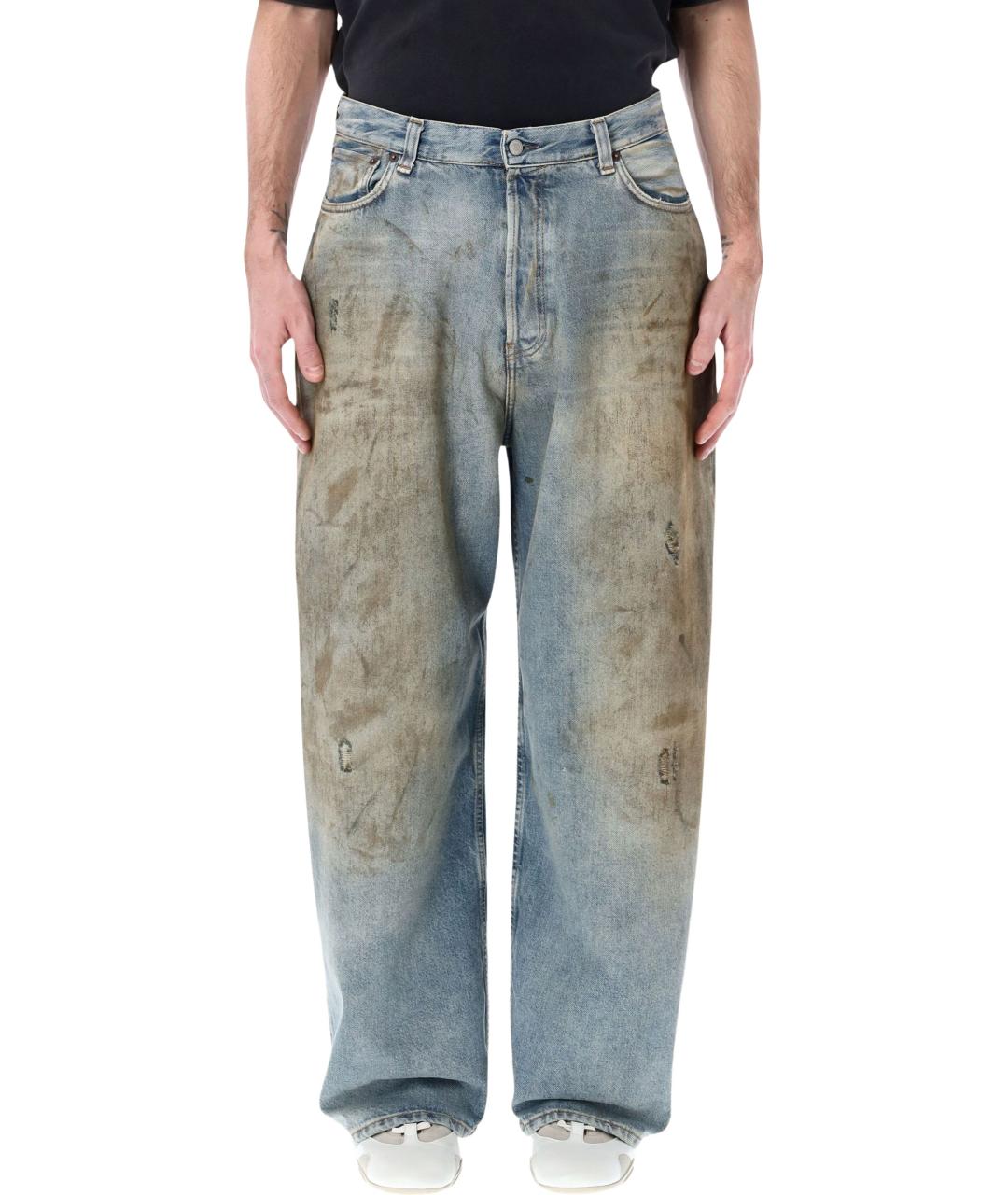 ACNE STUDIOS Синие хлопковые прямые джинсы, фото 2