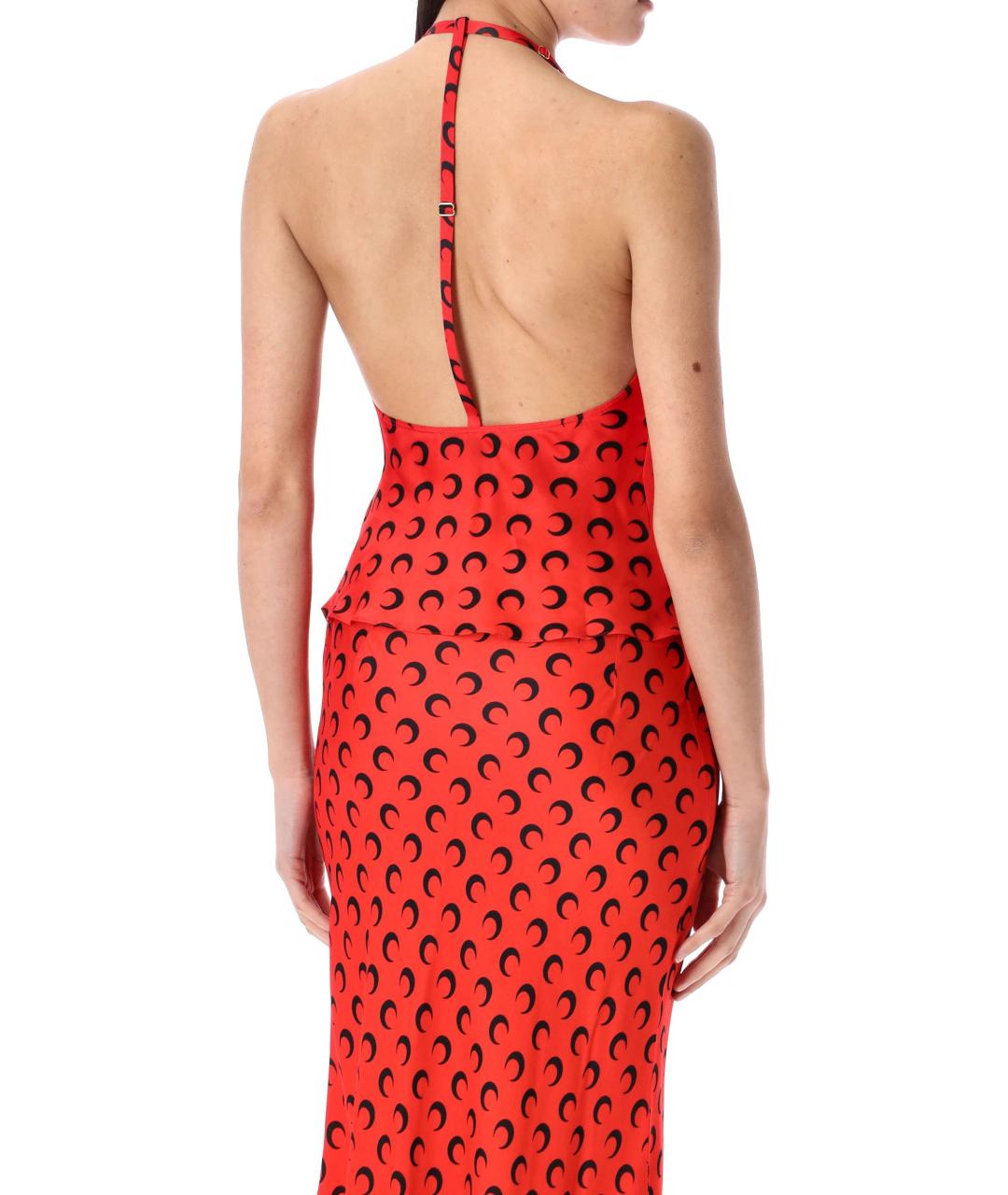 MARINE SERRE Красная вискозная майка, фото 3