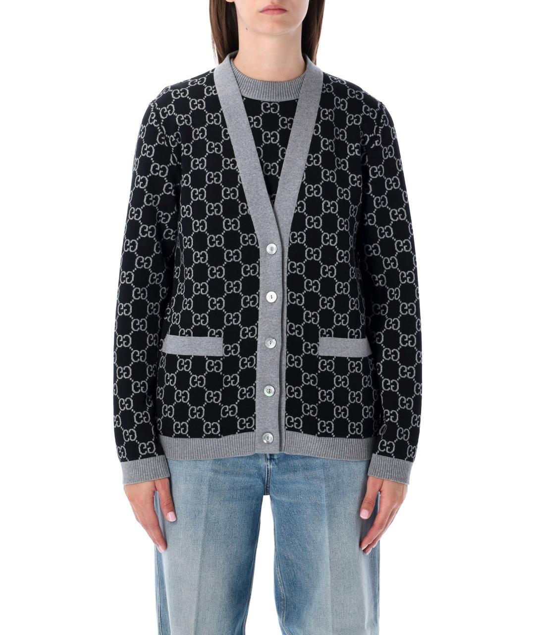 GUCCI Серый шерстяной кардиган, фото 5