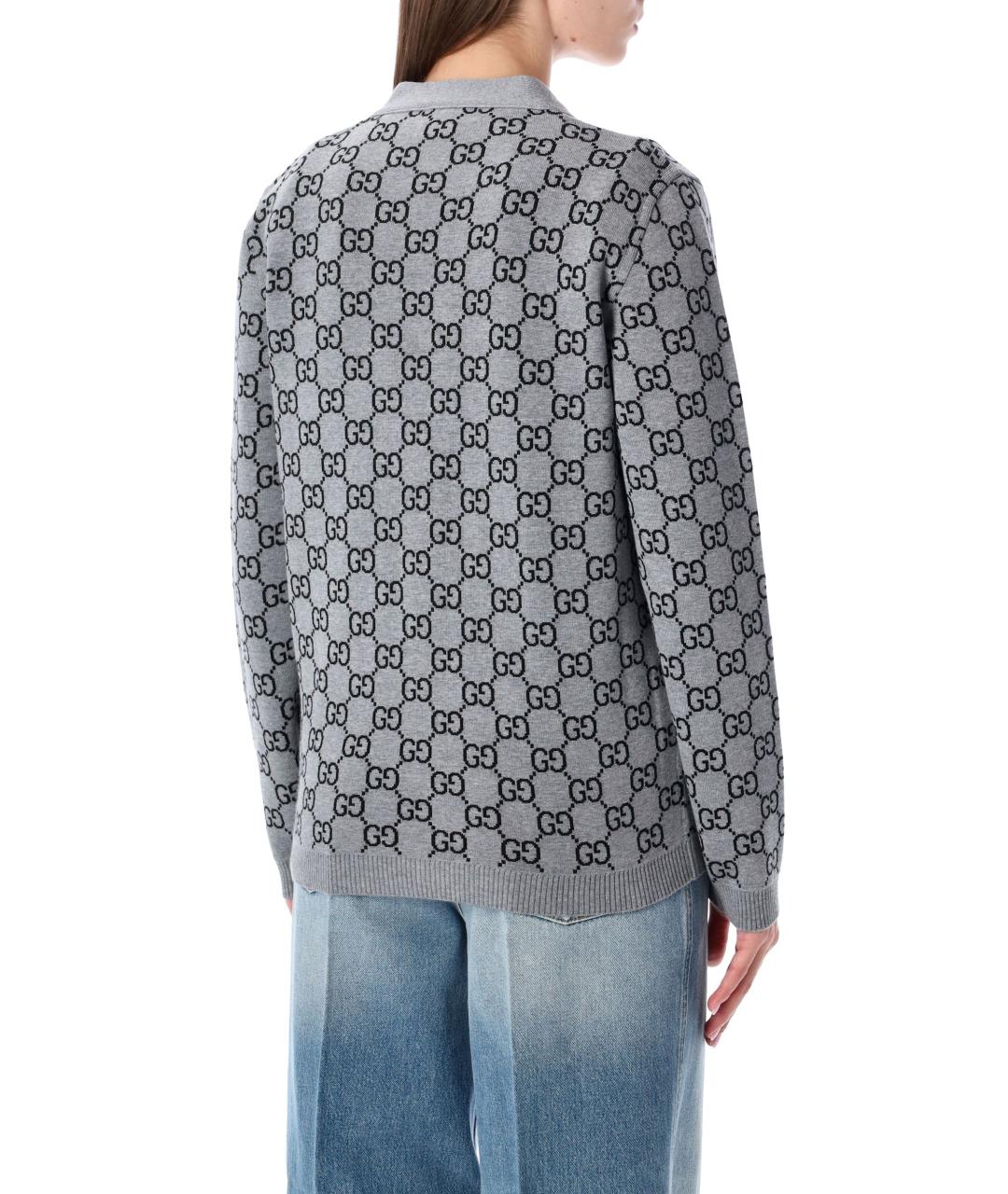 GUCCI Серый шерстяной кардиган, фото 3