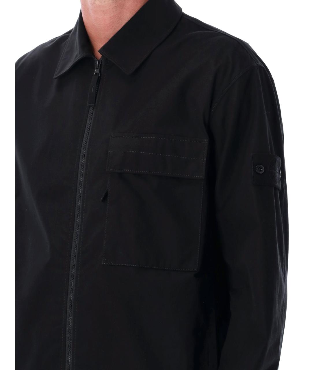 STONE ISLAND Черная хлопковая куртка, фото 3