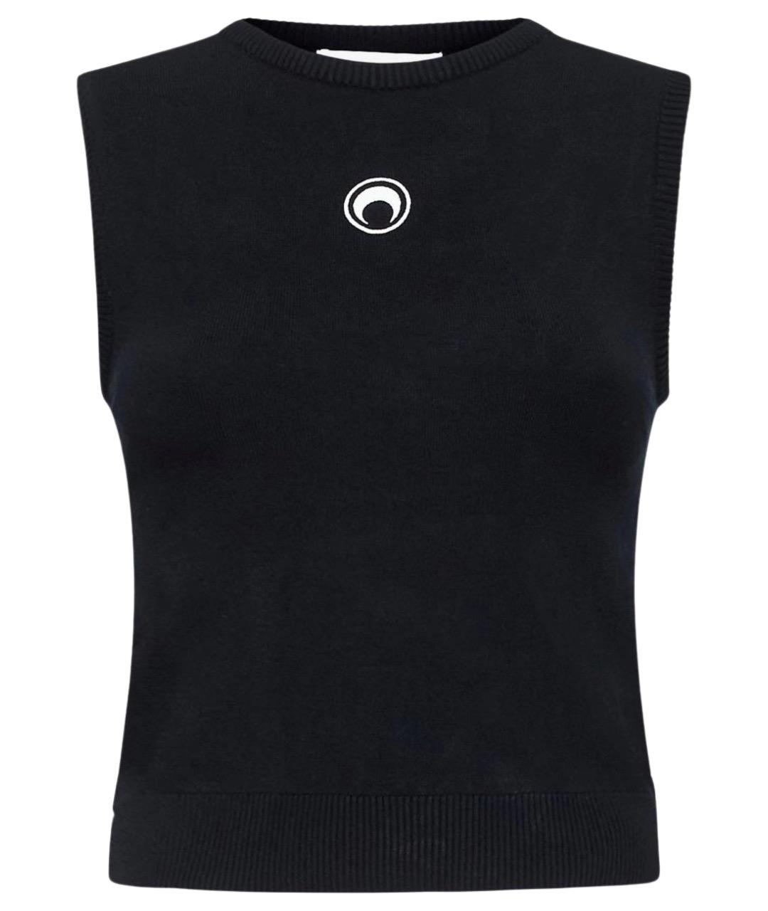 MARINE SERRE Черная вискозная майка, фото 1