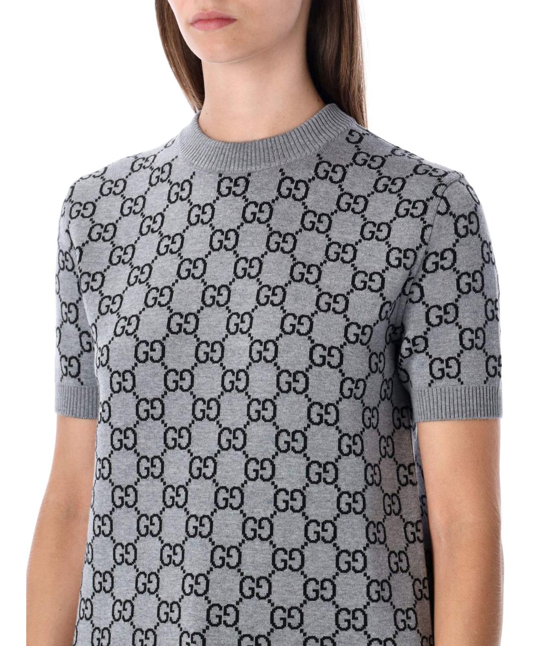 GUCCI Серый шерстяной джемпер / свитер, фото 4