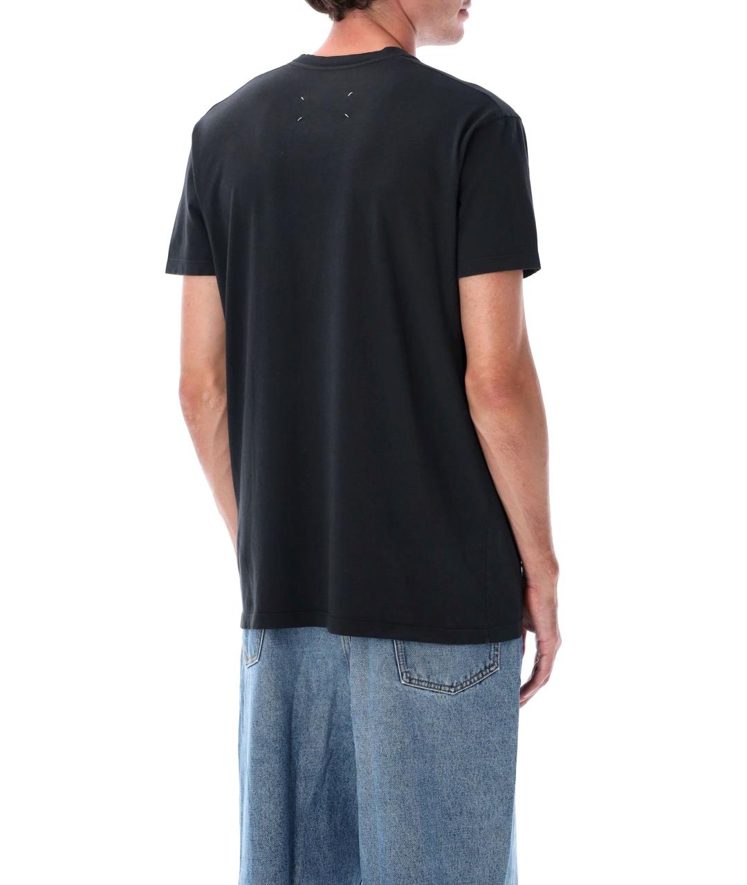MAISON MARGIELA Черная хлопковая футболка, фото 3