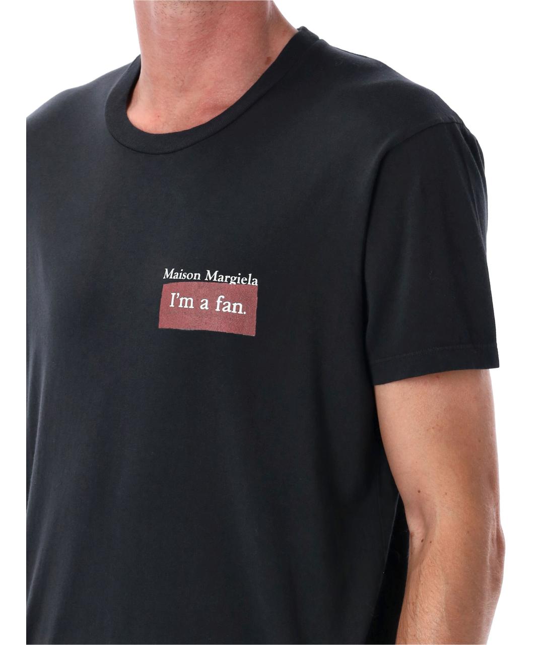 MAISON MARGIELA Черная хлопковая футболка, фото 4