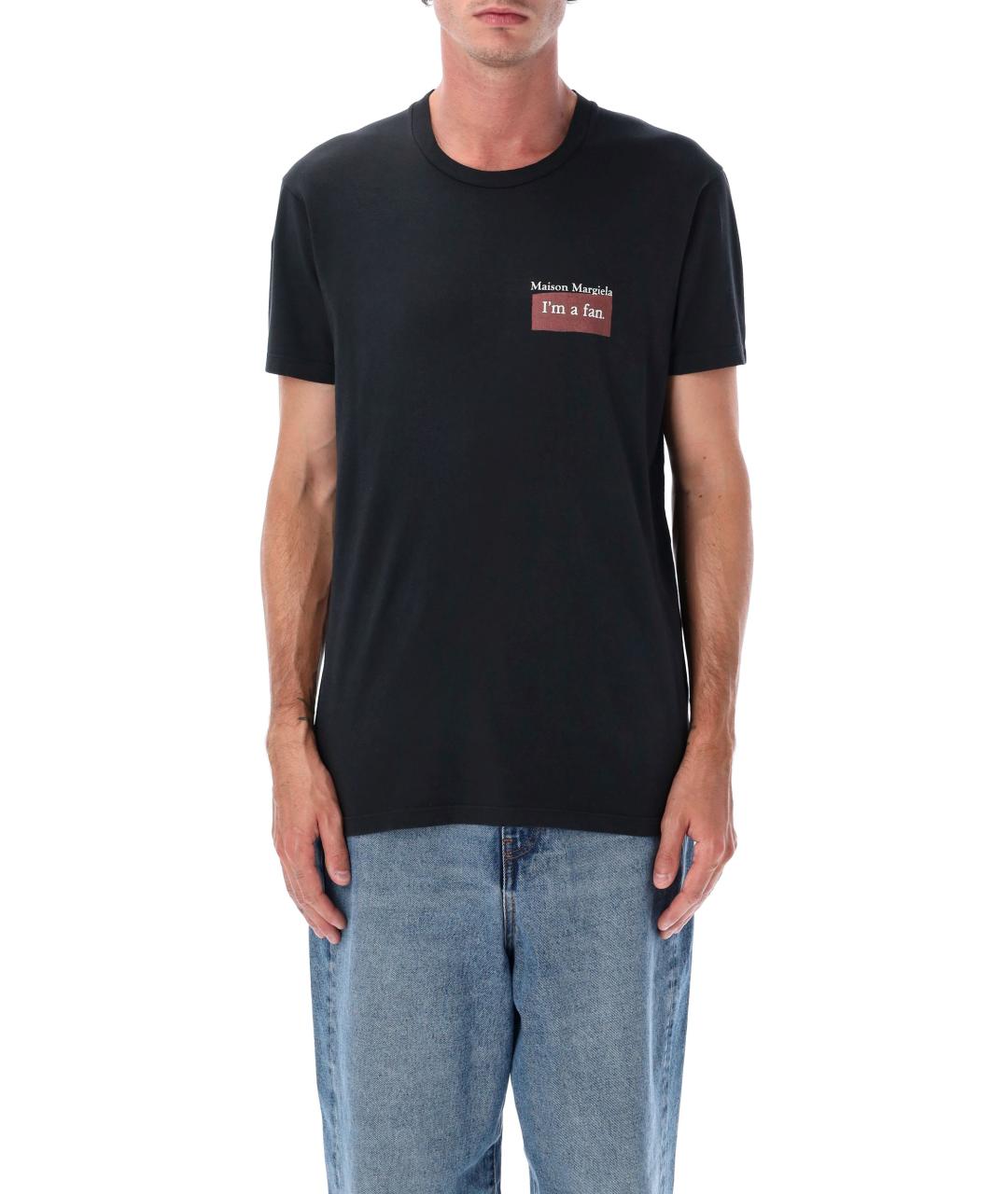 MAISON MARGIELA Черная хлопковая футболка, фото 2