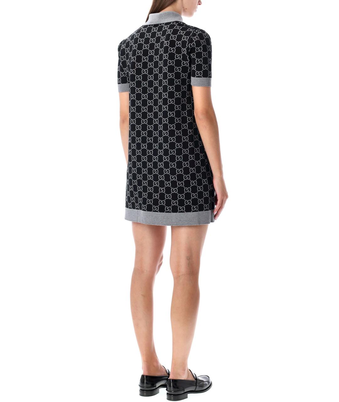 GUCCI Серое шерстяное повседневное платье, фото 6