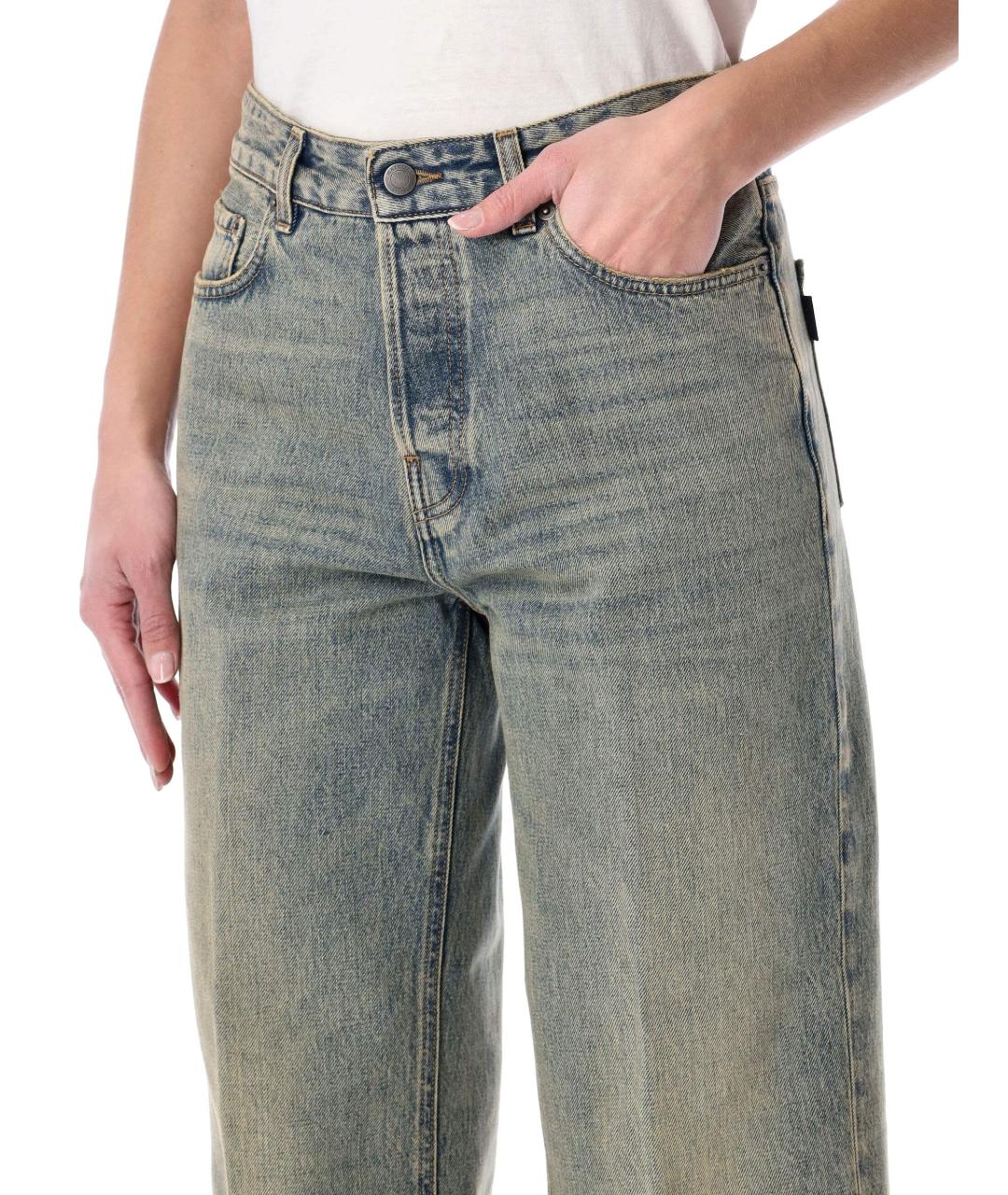 HAIKURE Серые хлопковые прямые джинсы, фото 3