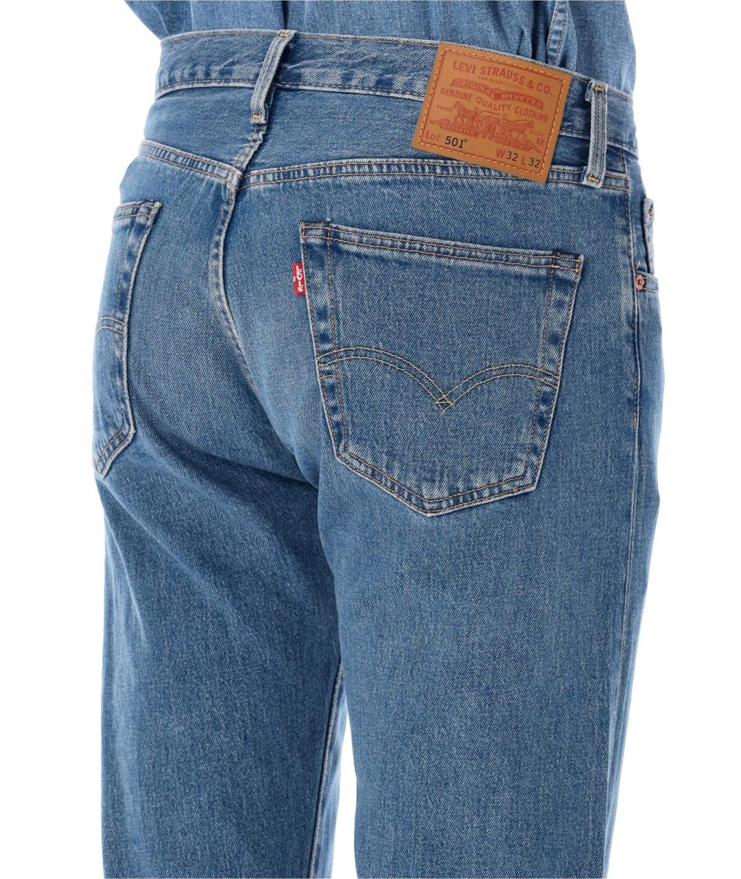 LEVI'S Синие хлопковые прямые джинсы, фото 3