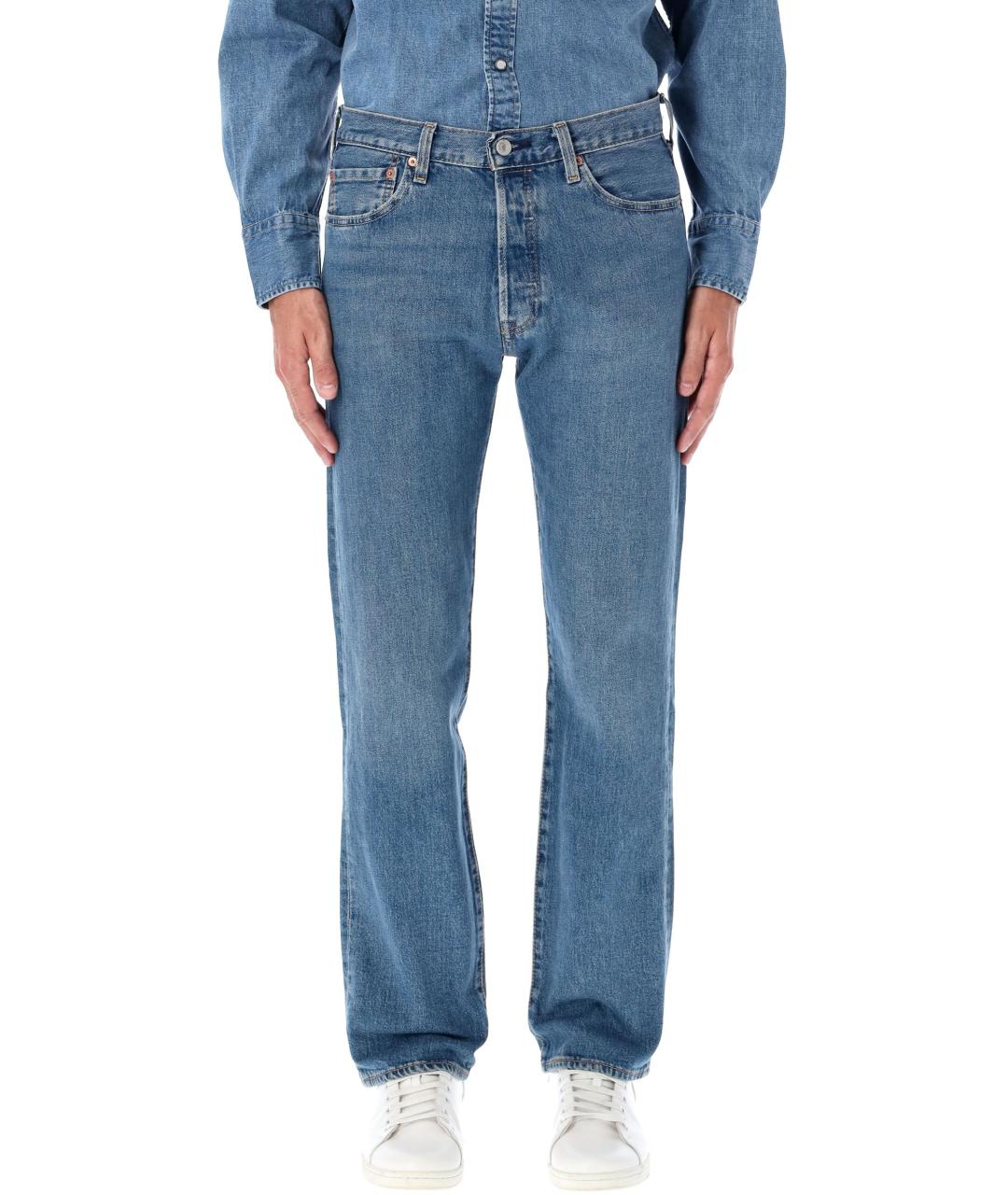 LEVI'S Синие хлопковые прямые джинсы, фото 4