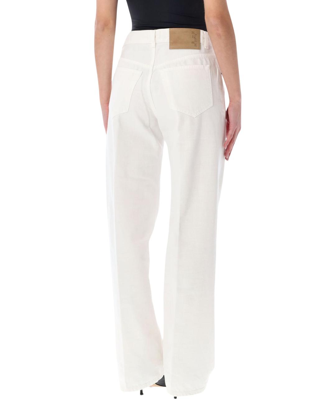 HAIKURE Белые хлопковые прямые джинсы, фото 2