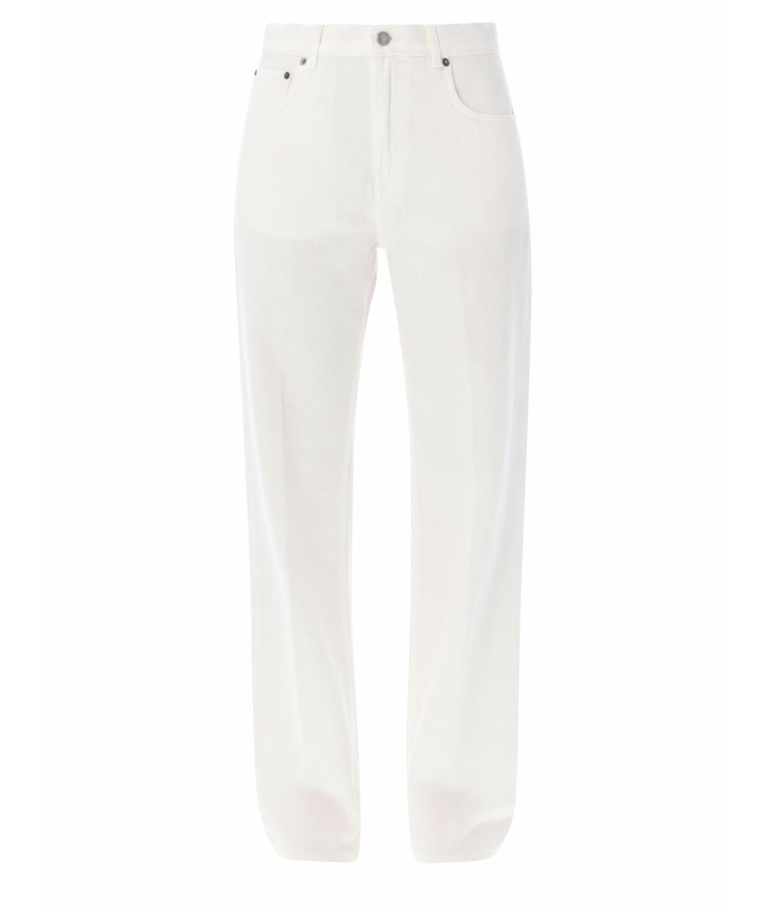 HAIKURE Белые хлопковые прямые джинсы, фото 1