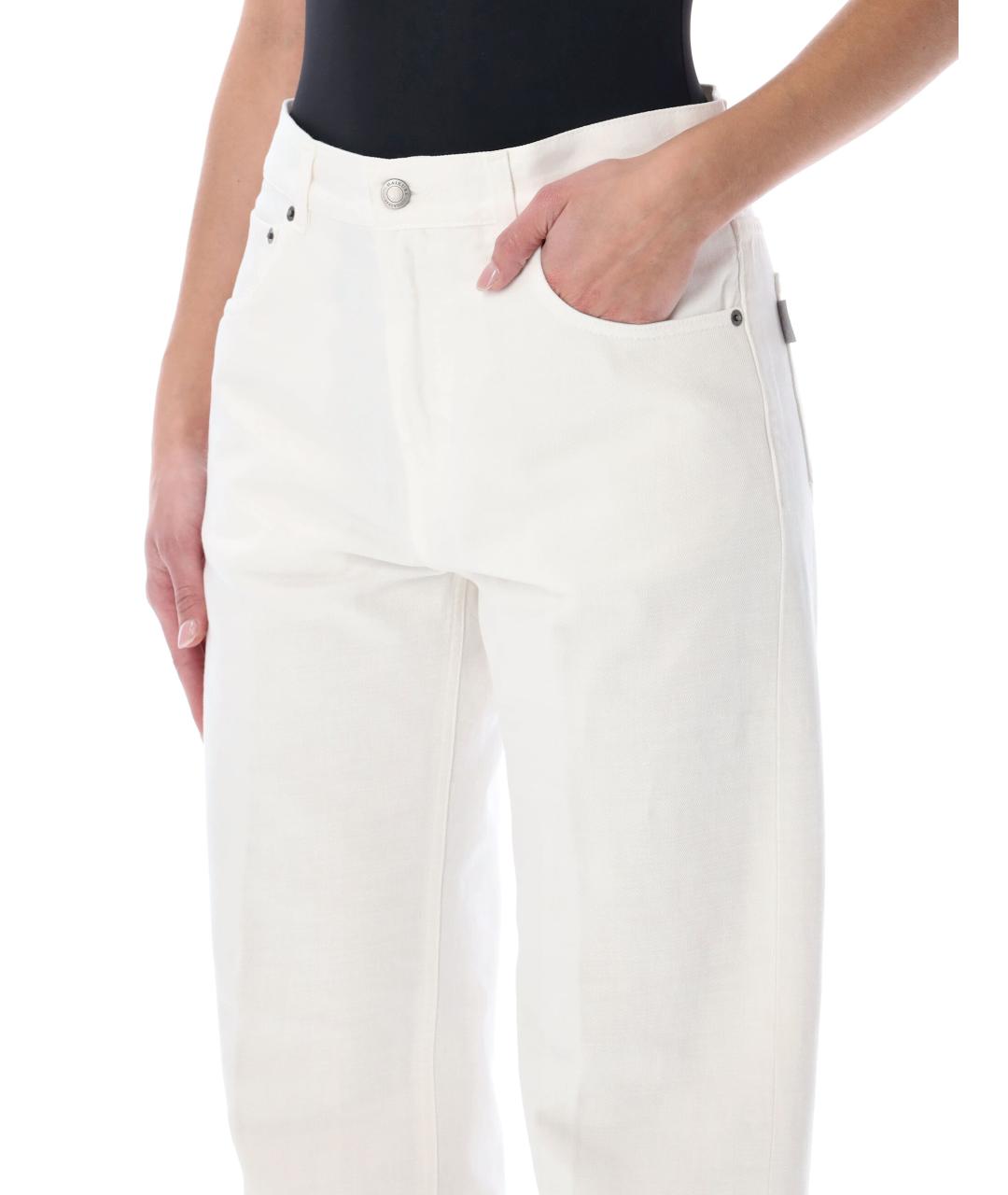 HAIKURE Белые хлопковые прямые джинсы, фото 3