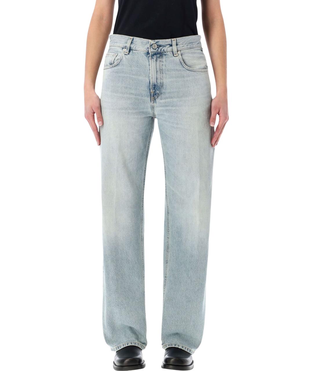 HAIKURE Голубые хлопковые прямые джинсы, фото 4