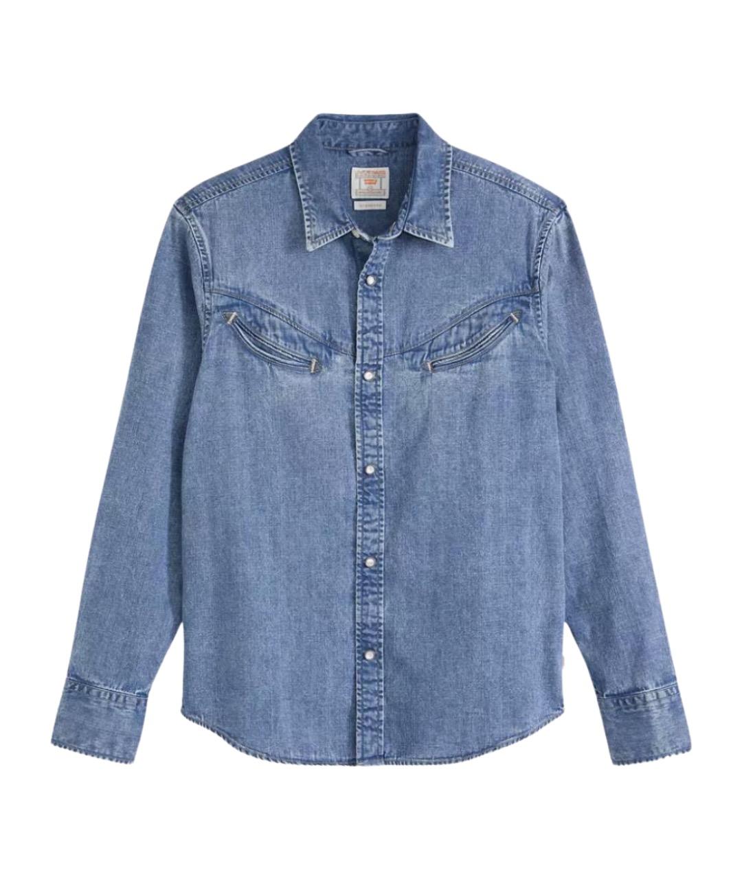 LEVI'S Синяя хлопковая кэжуал рубашка, фото 1