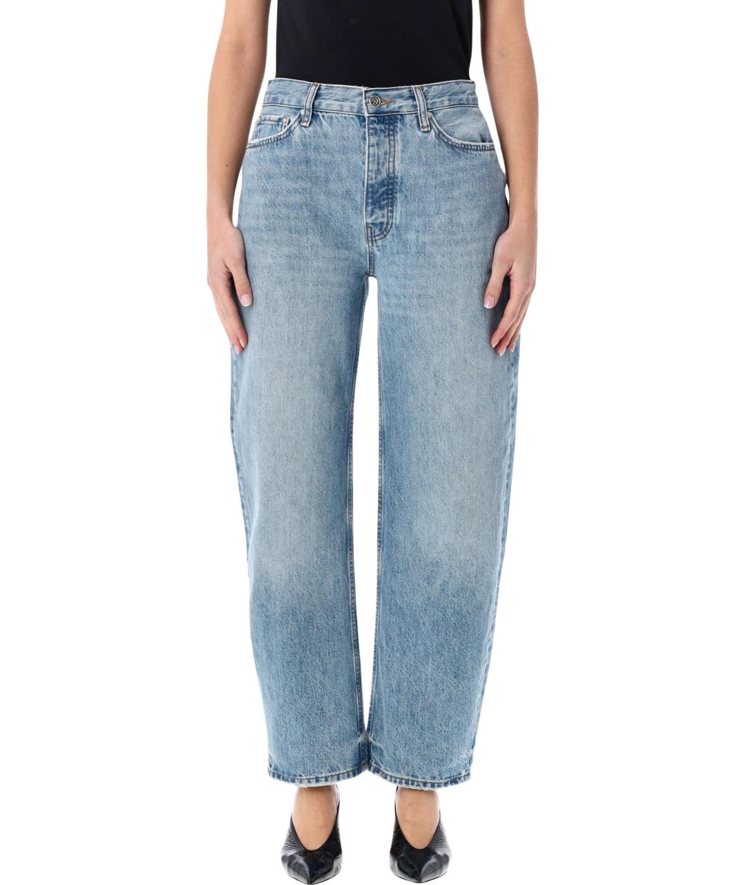 ANINE BING Синие хлопковые прямые джинсы, фото 4