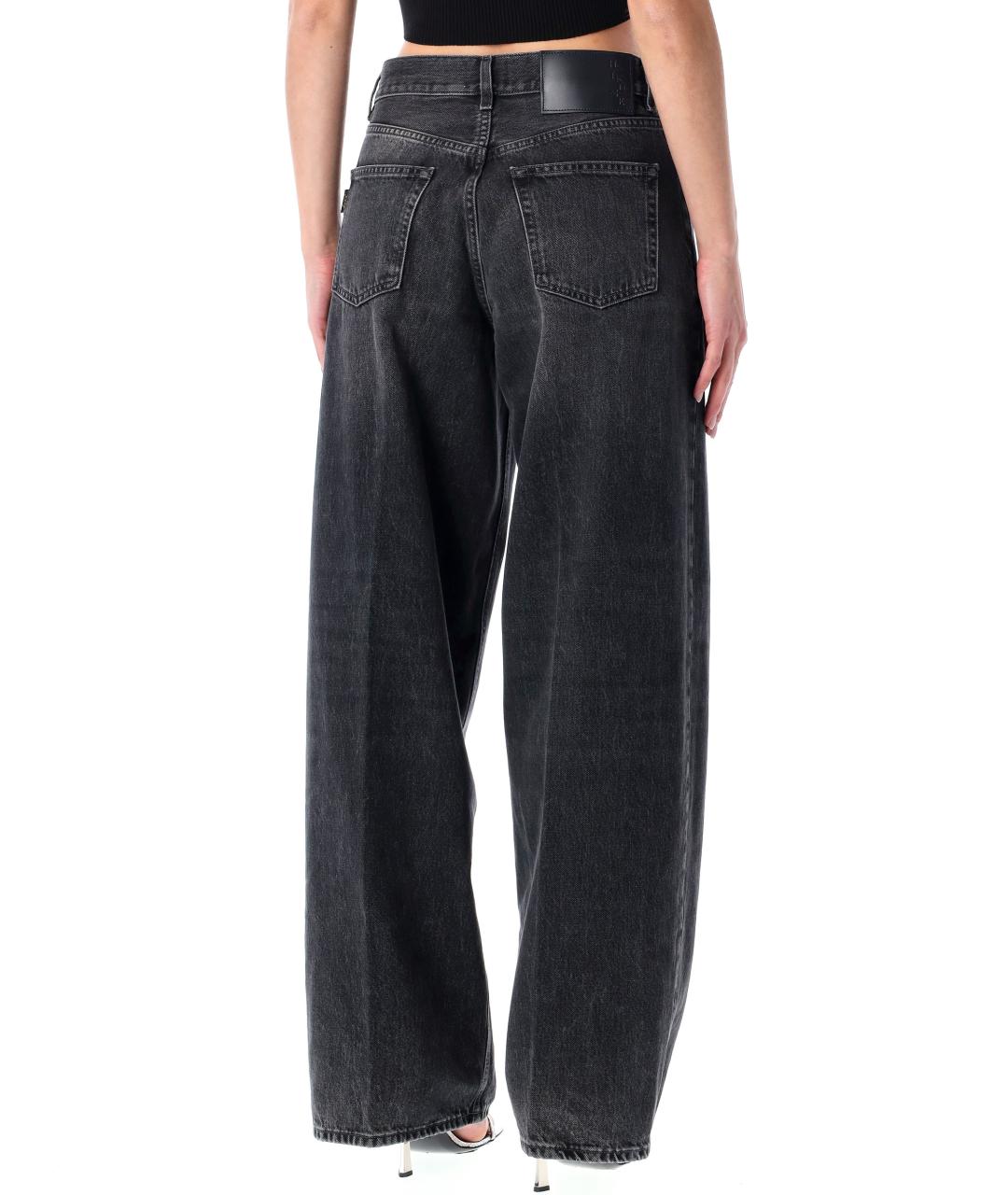 HAIKURE Черные хлопковые прямые джинсы, фото 2