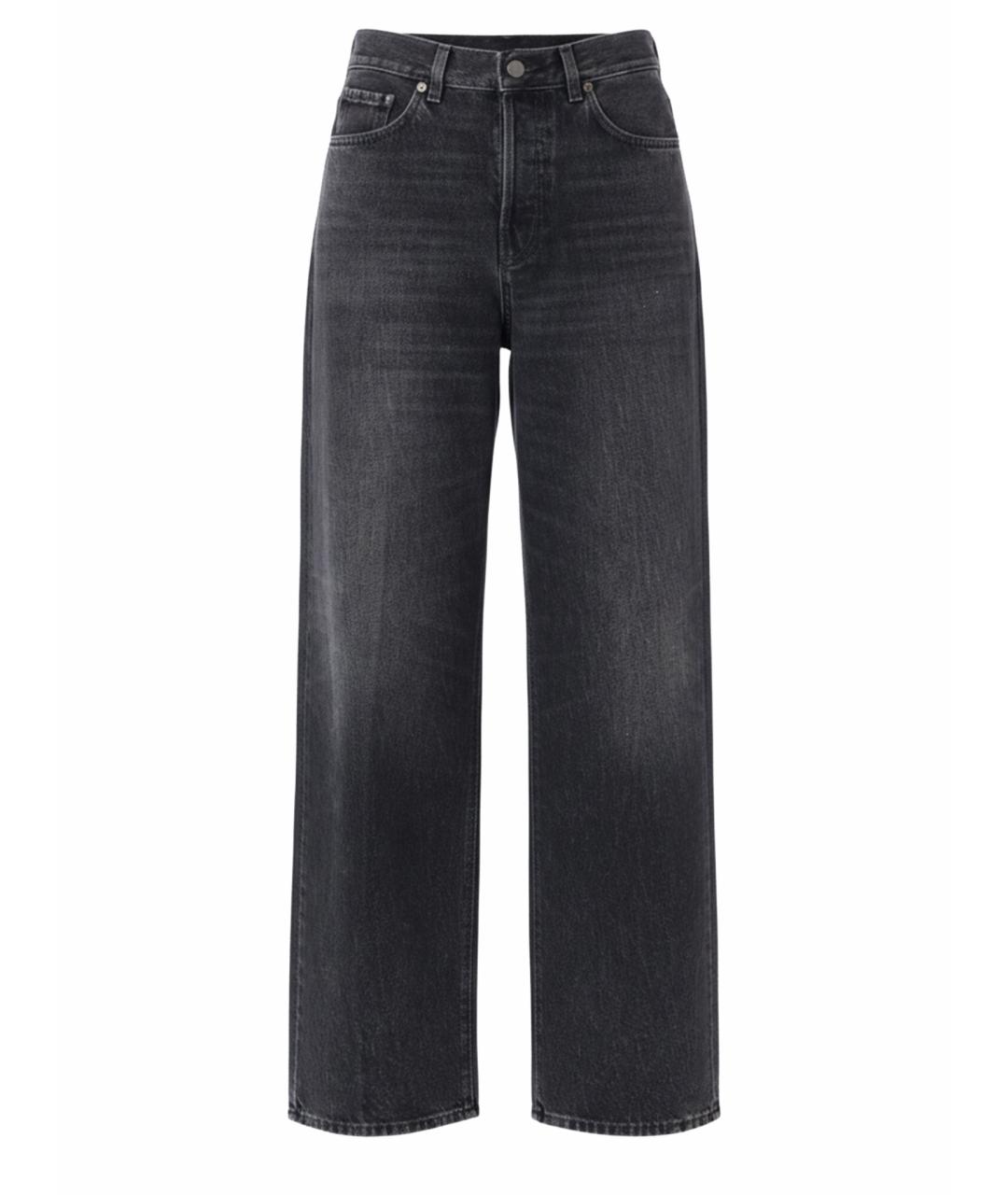 HAIKURE Черные хлопковые прямые джинсы, фото 1