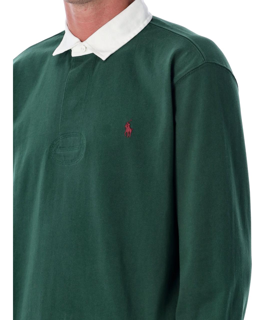 POLO RALPH LAUREN Зеленый хлопковый джемпер / свитер, фото 4