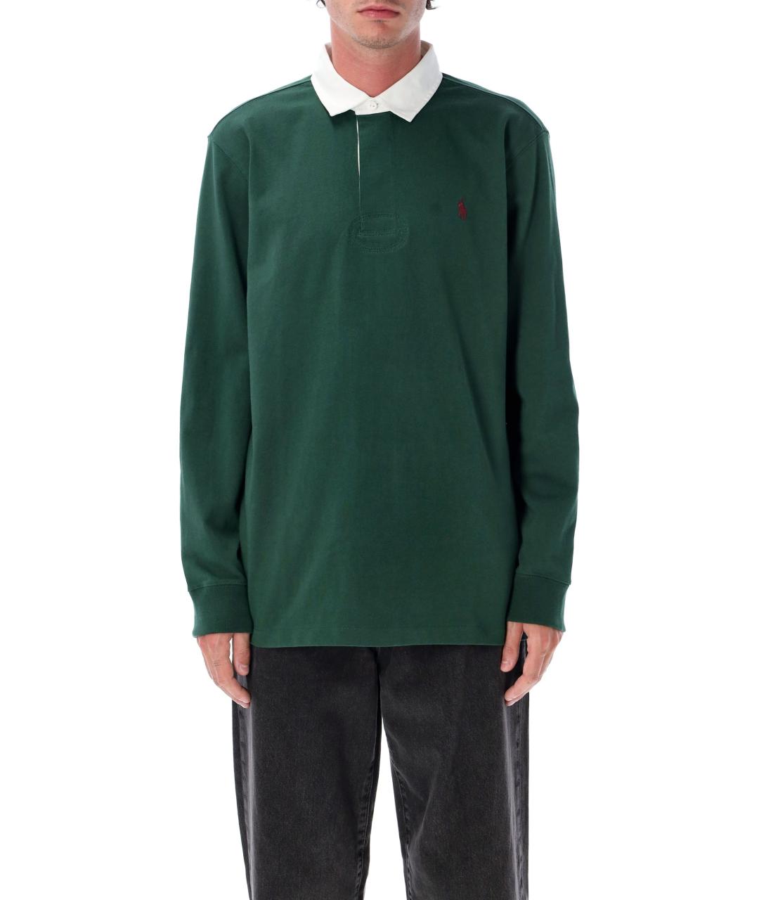 POLO RALPH LAUREN Зеленый хлопковый джемпер / свитер, фото 2