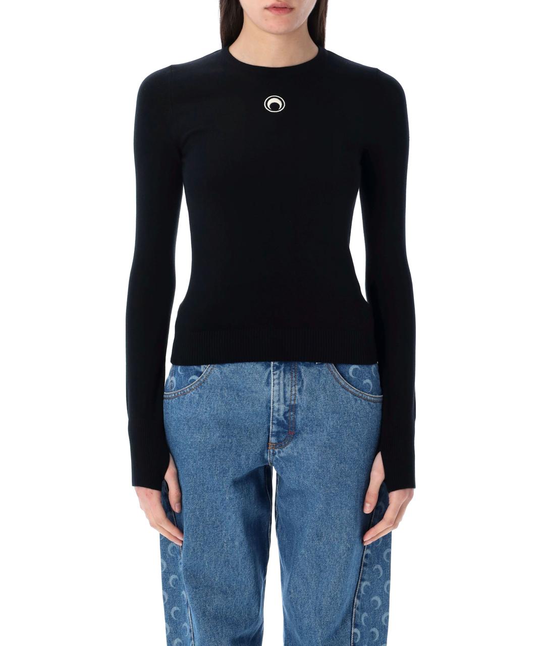 MARINE SERRE Черный вискозный джемпер / свитер, фото 2