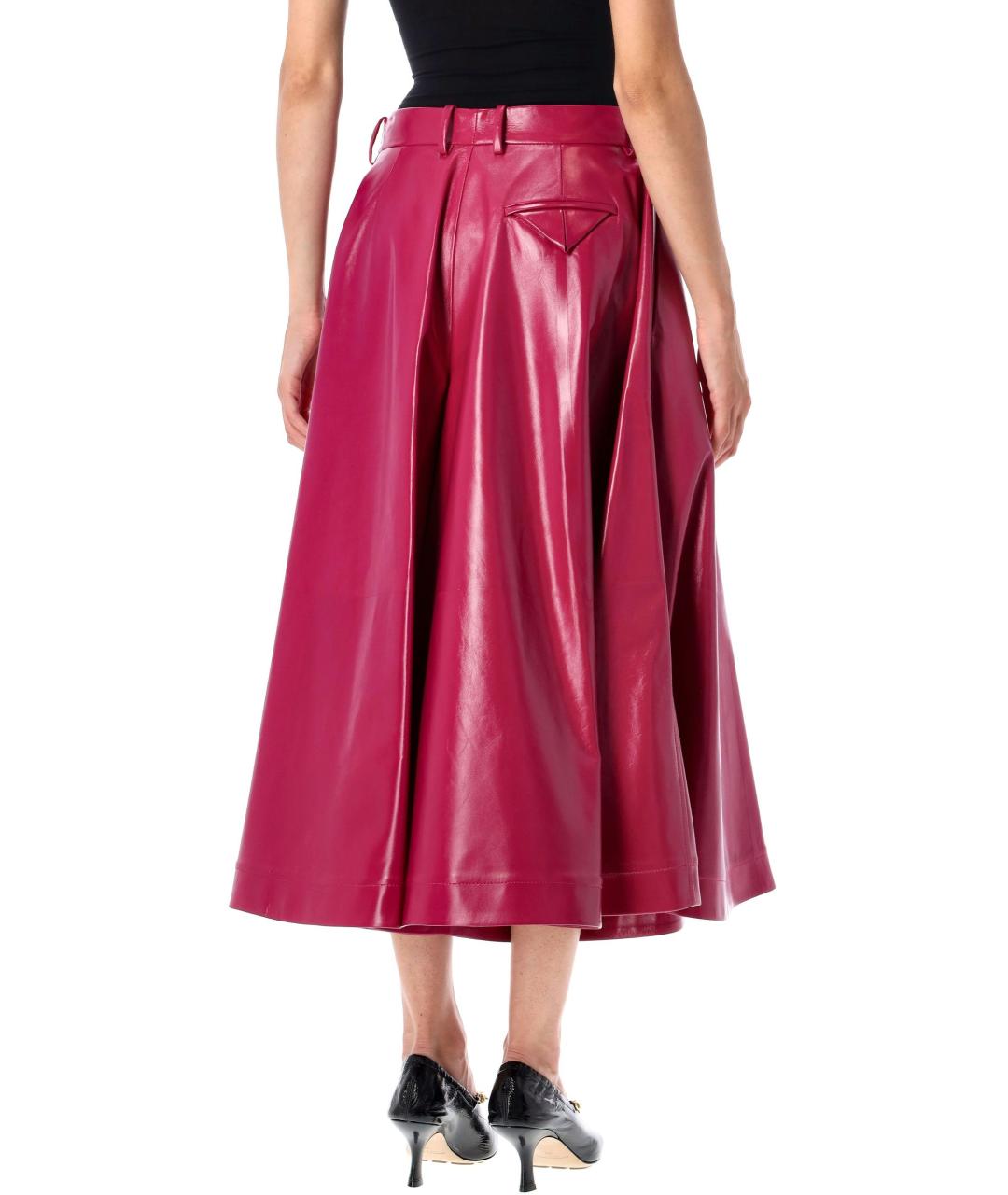 BOTTEGA VENETA Фуксия кожаные кюлоты, фото 3