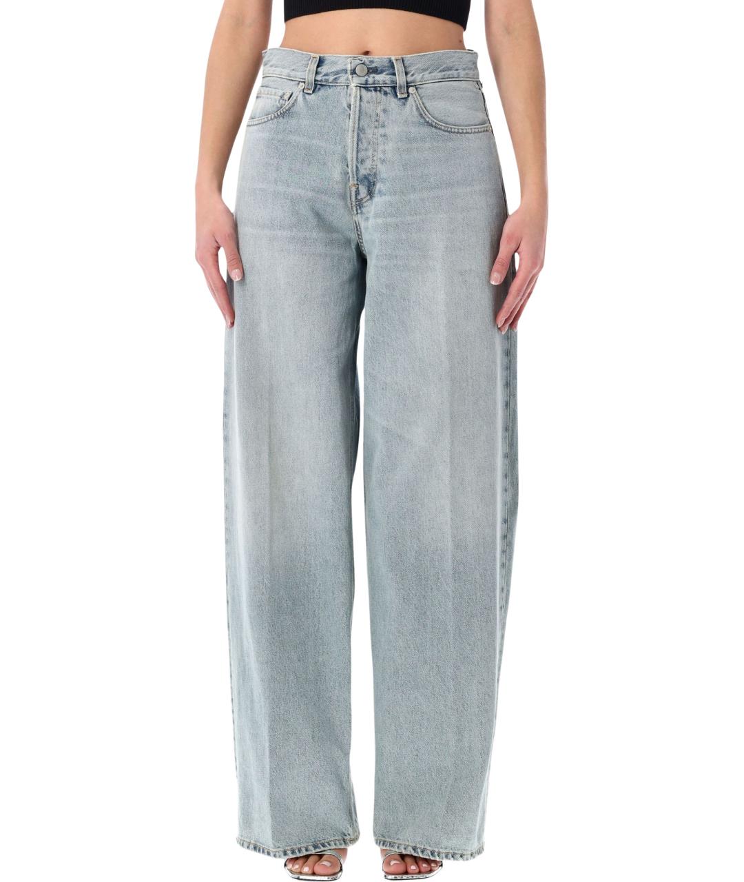 HAIKURE Голубые хлопковые прямые джинсы, фото 4