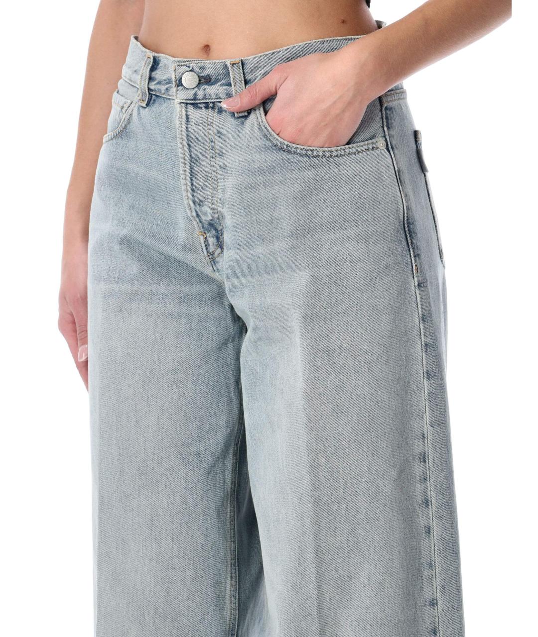 HAIKURE Голубые хлопковые прямые джинсы, фото 3