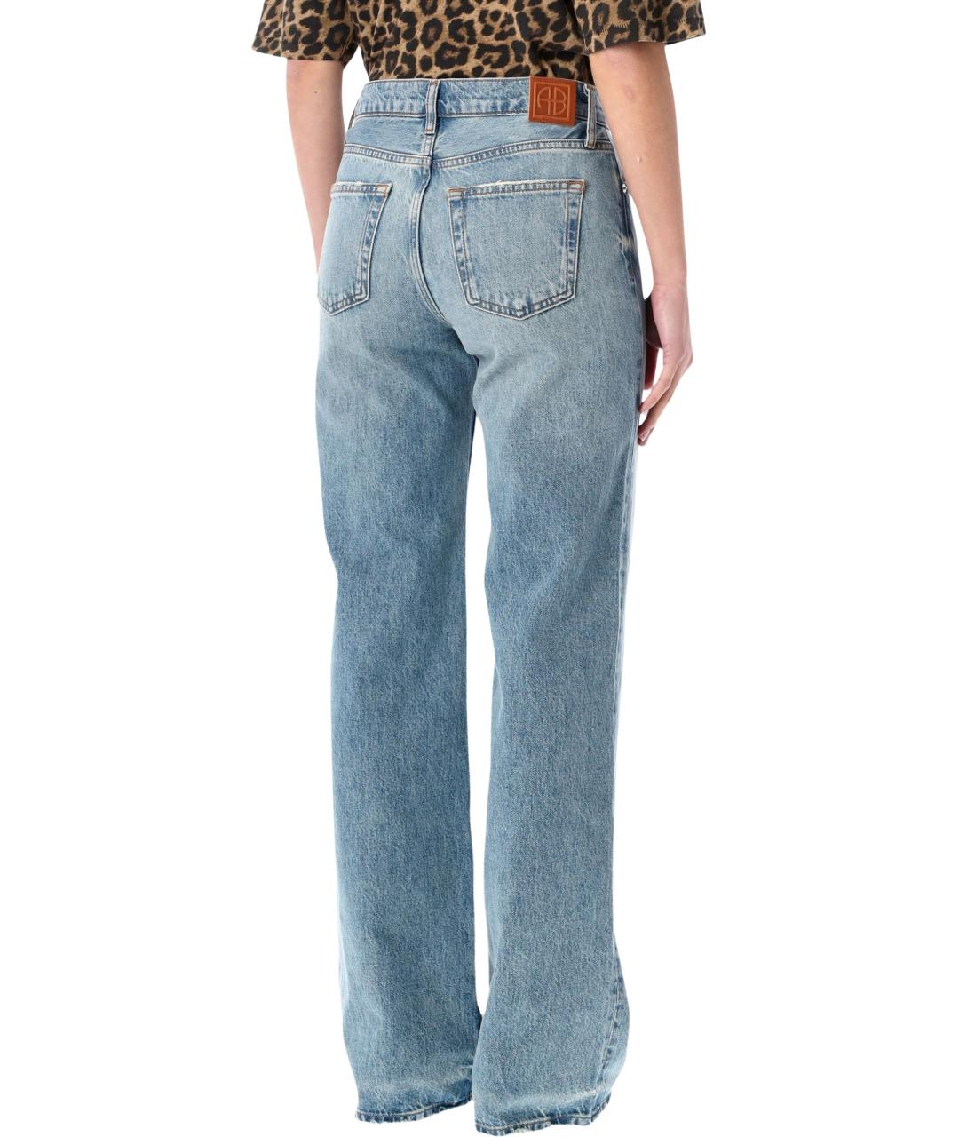 ANINE BING Голубые хлопковые прямые джинсы, фото 2