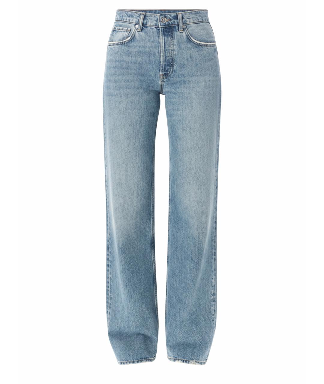 ANINE BING Голубые хлопковые прямые джинсы, фото 1