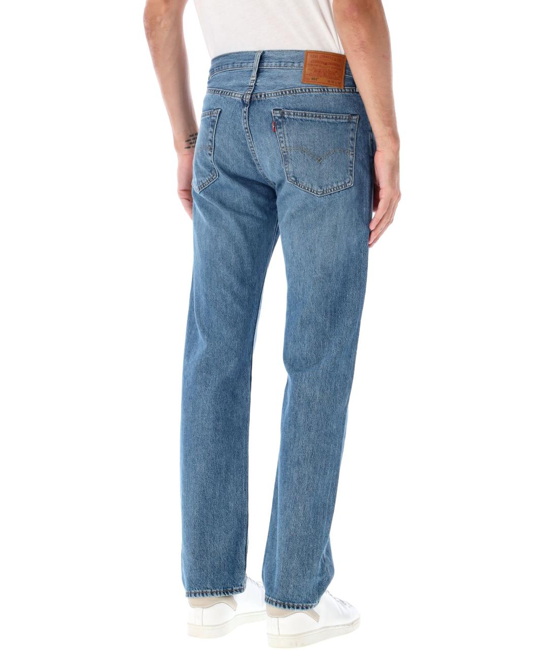 LEVI'S Синие хлопковые прямые джинсы, фото 2