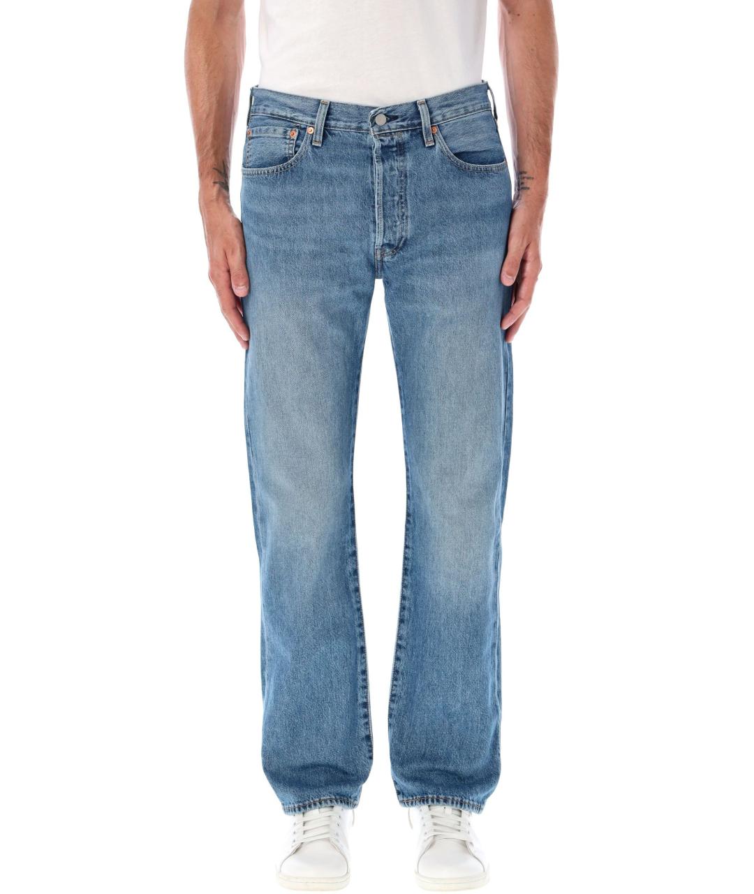 LEVI'S Синие хлопковые прямые джинсы, фото 4