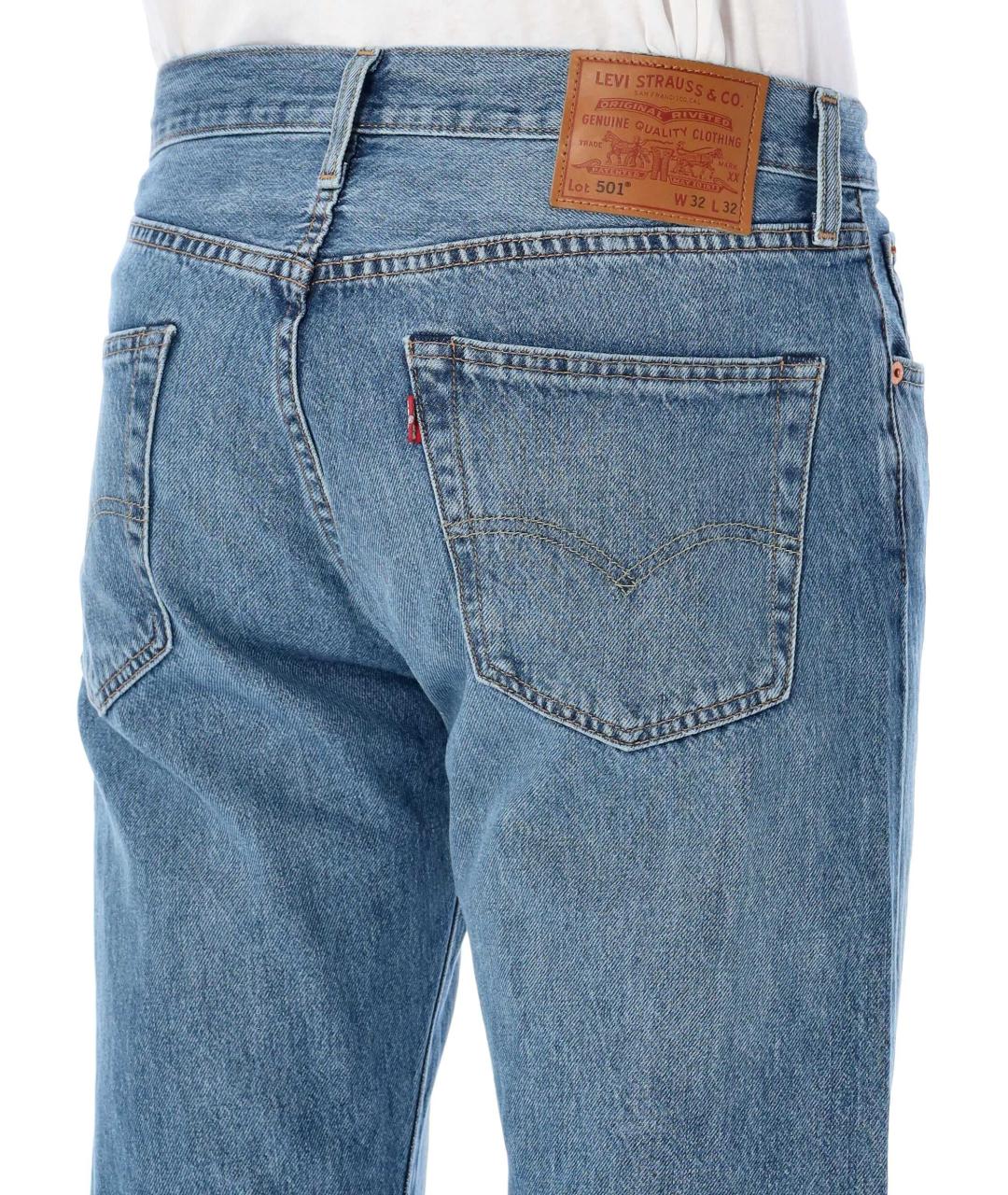 LEVI'S Синие хлопковые прямые джинсы, фото 3
