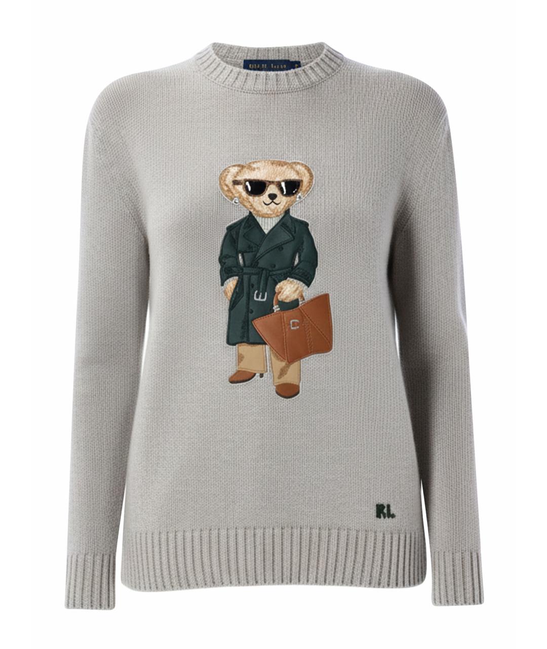 RALPH LAUREN Серый кашемировый джемпер / свитер, фото 1