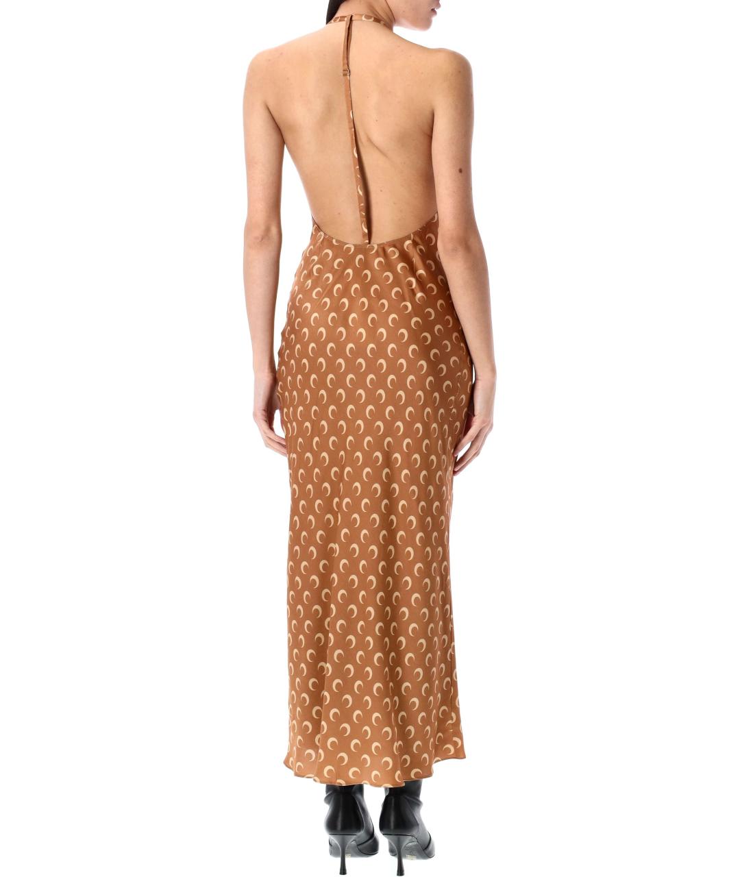 MARINE SERRE Коричневое вискозное платье, фото 3