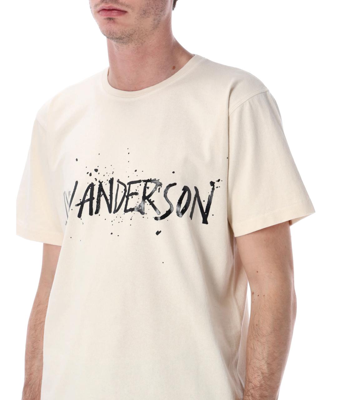 J.W.ANDERSON Бежевая хлопковая футболка, фото 4