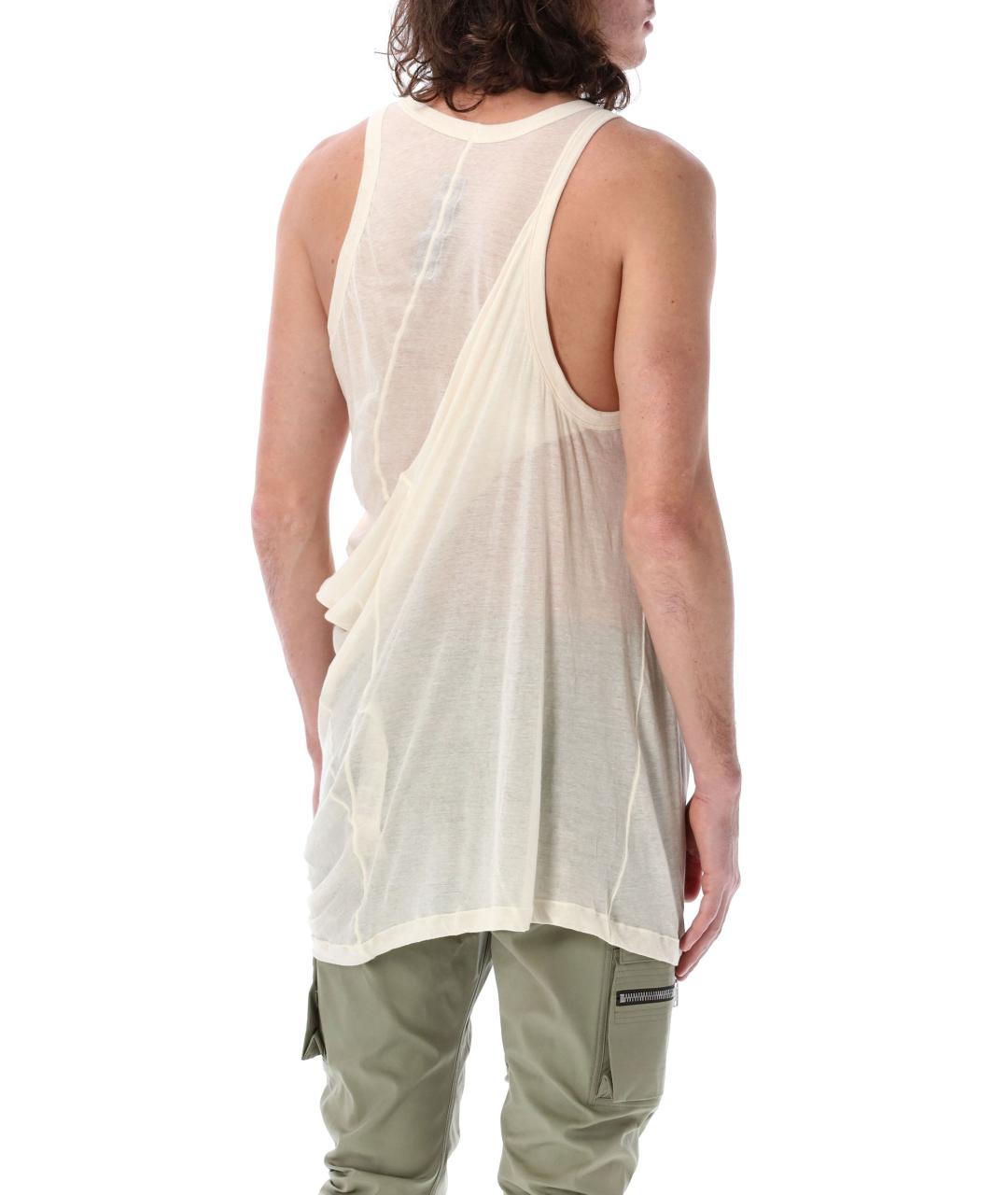 RICK OWENS Бежевая хлопковая майка, фото 3