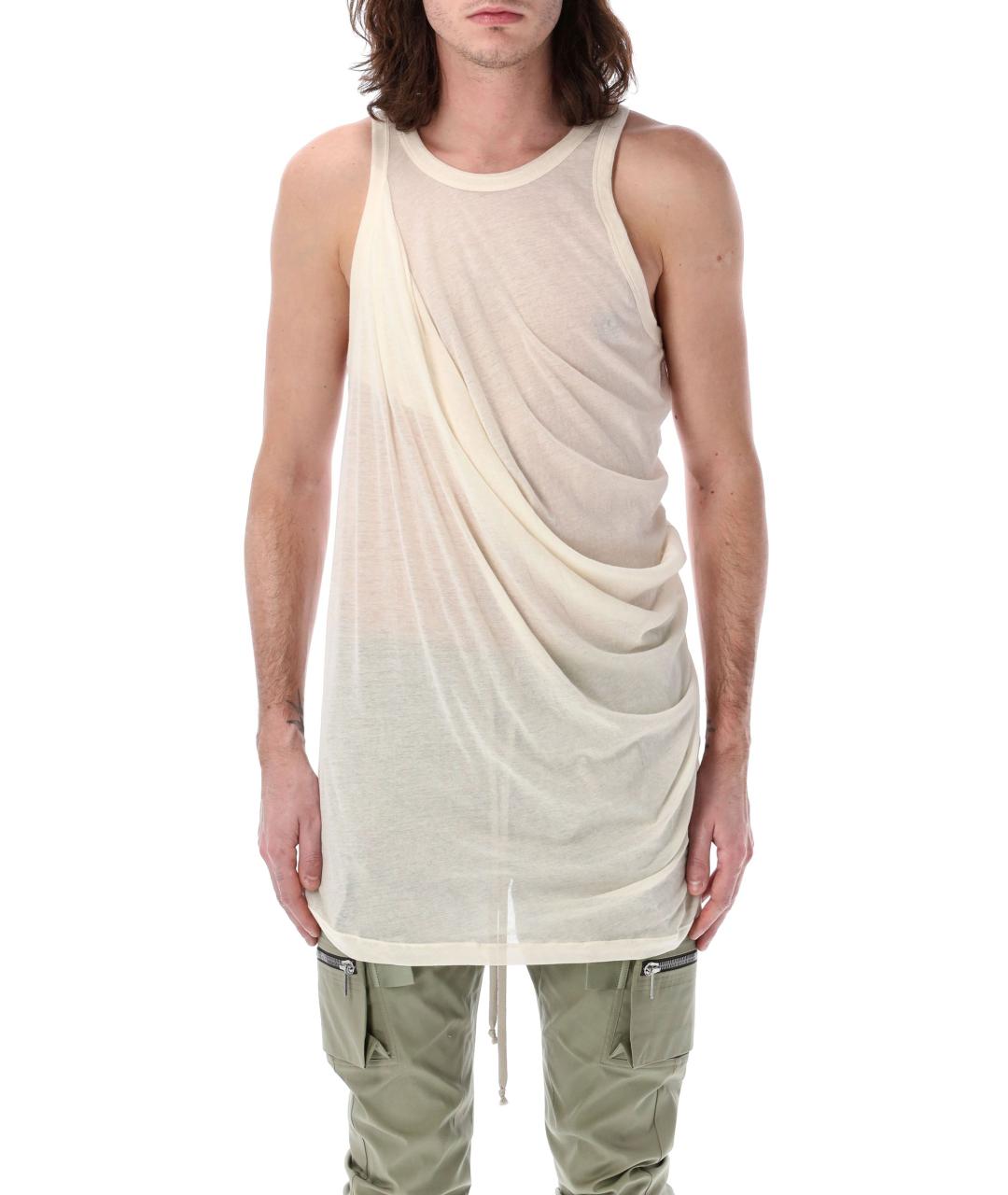 RICK OWENS Бежевая хлопковая майка, фото 2