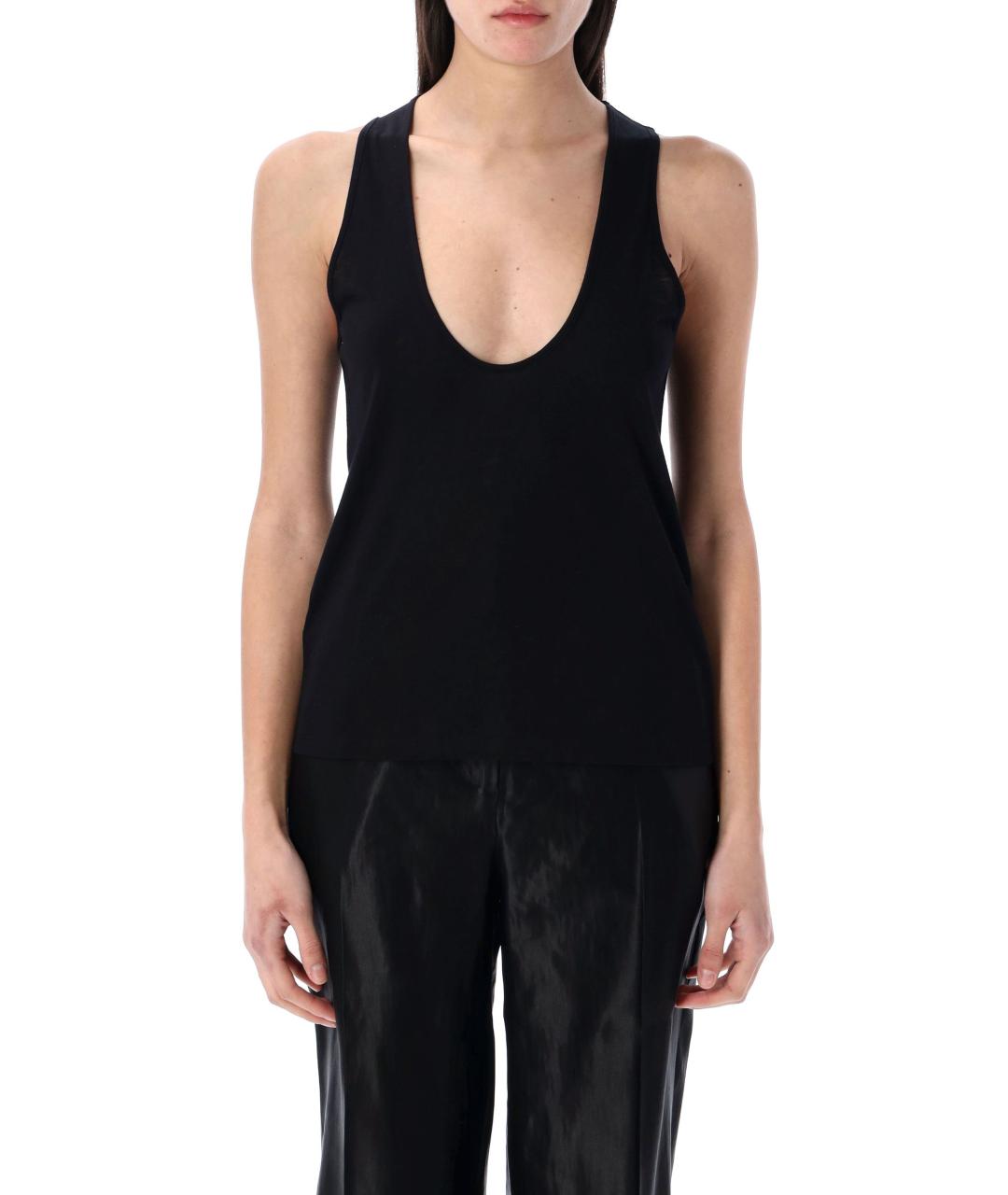 LOULOU STUDIO Черная вискозная майка, фото 4