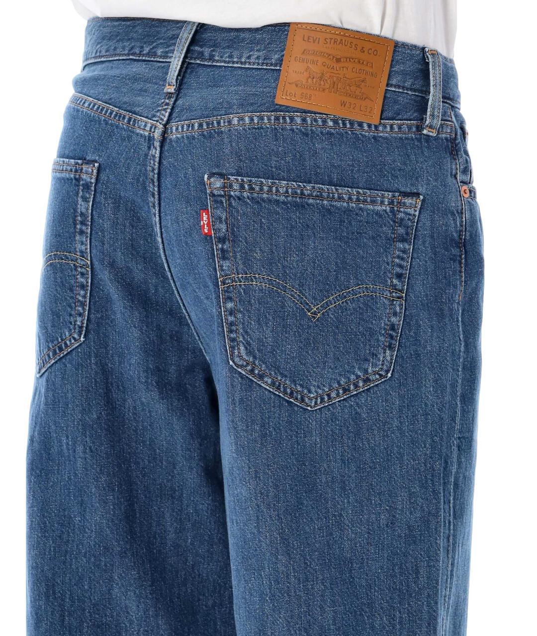 LEVI'S Синие хлопковые прямые джинсы, фото 3