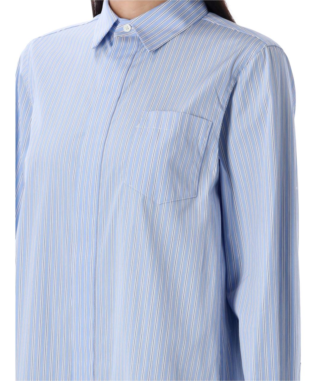 SACAI Голубое хлопковое повседневное платье, фото 4