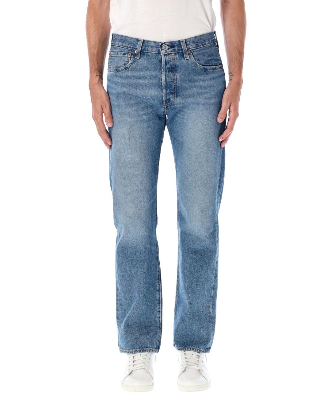 LEVI'S Синие хлопковые прямые джинсы, фото 4